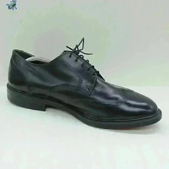 Vintage Imperial Executive Men's Black Leather Wingtip Union Made Shoes Size US - Picture 3 of 10